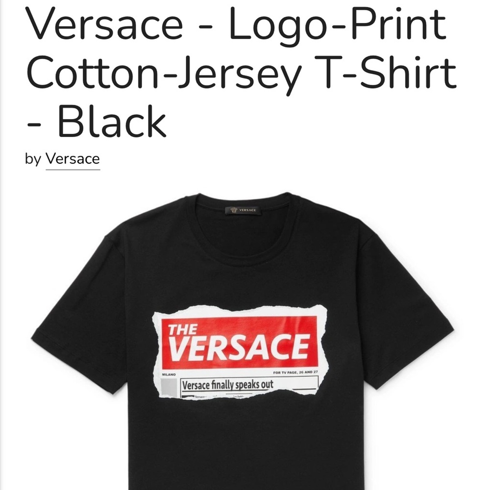 Versace Black and Red Graphic T-Shirt